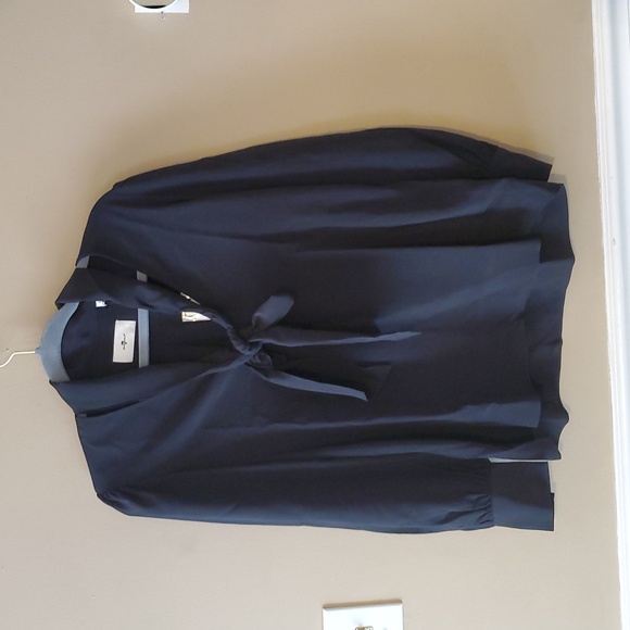 7 For All Mankind Womens Relaxed Bow Silk Blouse In Black Size S NWT'S - Picture 3 of 11